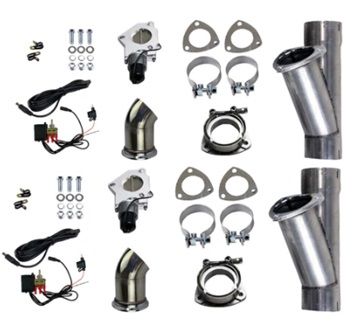 3" Electronic Exhaust Cutout With Y-pipe and Turndown Dual System Granatelli Motor Sports